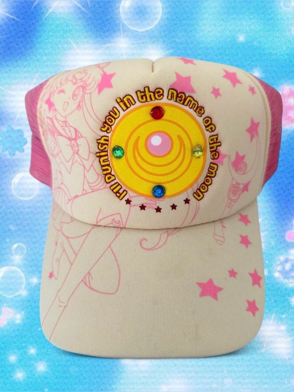 Sailor Moon Pink Trucker Hat w/ Brooch
Design - Adjustable Mesh Cap